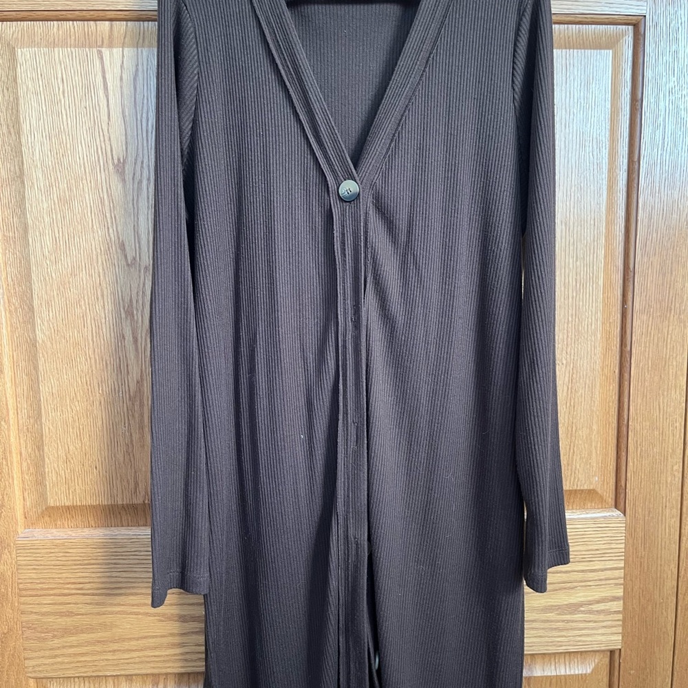 Zenana Outfitters Chocolate Ribbed Cardigan